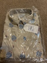 NWT Ben Sherman Men&#39;s Small Tan Floral S/S Shirt Collared MSRP $69 - $23.16