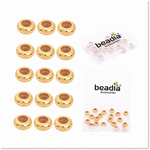 20pcs Premium 18K Gold Plated Stopper Beads - Rondelle Insert Silicon Spacer Bea - $32.66