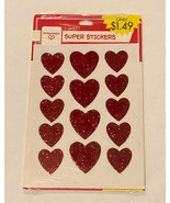 Vintage Hallmark Ambassador super stickers red glitter hearts 1 sheet se... - £6.37 GBP