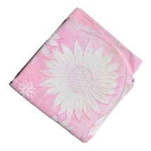 Vintage Floral Handkerchief Scalloped Edges White Pink Daisies Sunflower READ - £9.58 GBP