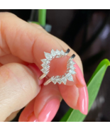 0.75 KT Laboratrio Cresciuta Diamante Tiara Enhancer Doppio Fede Nuziale... - $1,239.03+