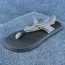 Sanuk  Women Thong Sandal Shoes Gray Fabric Size 10 Medium - £19.71 GBP