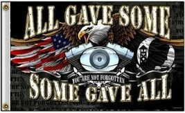 3X5 ALL GAVE SOME SOME GAVE ALL PATRIOTIC USA EAGLE POW MIA MILITARY FLA... - £12.53 GBP