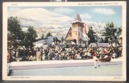 Black Forest Ice Skating Pond Chicago World&#39;s Fair Linen Postcard Curt Teich - £5.92 GBP