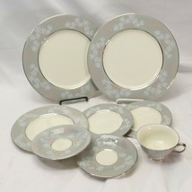 Castleton Lace Dinner Plates Luncheon Bread Plates Saucers Cup Lot of 8 - £33.05 GBP
