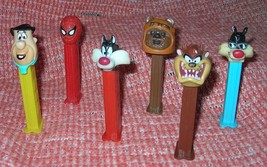 Lot: PEZ Candy Toys, Star Wars, Looney Tunes, Spiderman, Flintstones, Sylvester - £11.67 GBP