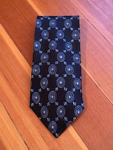 BOSS Hugo Boss 100% Silk Blue Patterned Necktie Made in Italy - £14.94 GBP
