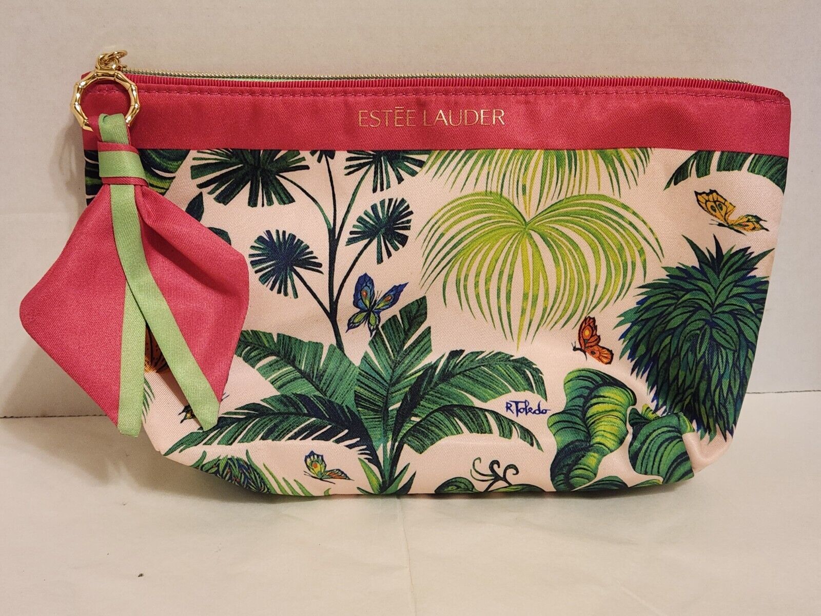 Estee Lauder + Ruben Toledo Palm Trees Make Up Cosmetics Bag - $9.89