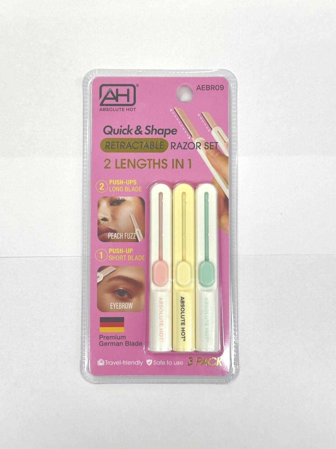ABSOLUTE NEW YORK QUICK &amp; SHAPE RETRACTABLE RAZOR SET #AEBR09 - $3.59