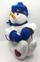 Christmas Snowman Plush With Blue Scarf, Approx. 13.5&quot; Tall - £13.44 GBP