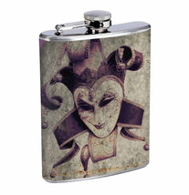 Flask Gothic Joker Playing Card 01R 8oz Stainless Steel Hip Drinking Whiskey - £11.61 GBP