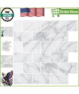 10-Sheet Peel and Stick Grey Marble Backsplash Tile - Elegant DIY Decor ... - $1,107.60 MXN