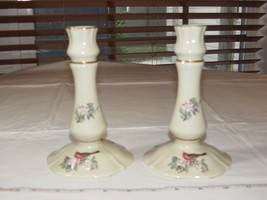 Lenox Serenade Made in USA bird flowers set of 2 Candle Stick Holder~ - £24.47 GBP