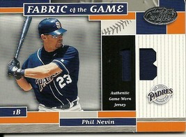 2002 Leaf Certified Materials Fabric Of The Game Position Phil Nevin 84 29/50 - £9.83 GBP