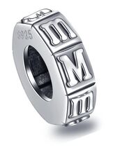 Initial A-Z Letter Spacer Charms, Antique 925 Silver - $44.18