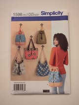 Simplicity Pattern# 1598 Bags 4 Styles Purse Uncut NEW Shopping/Backpack totes - £6.82 GBP