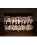 Set of 5 Vintage Rooster Book Shaped Spice Shakers-Vol. i ii iii iv v Japan - $10.00