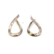 Vintage Signed RD Sterling Silver Modern Cut Out Teardrop Loop Stud Earrings - £51.43 GBP