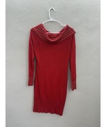 Say What? Womens Dress Size Medium Red Long Sleeve Gold Studded Off the ... - £14.91 GBP