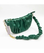 Jennu Stockholm Vegan Ruched Shoulder Bag Dark Fern 11x6x2.75 inches - $39.59