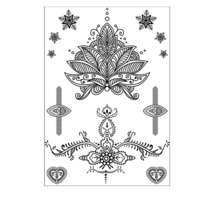 Black Floral Snowflake Temporary Tattoos-Set Of 5 - £10.16 GBP