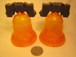 Vintage PLASTIC Salt Pepper Shaker LIBERTY BELL Pass And Stow AMBER [Z230c] - £3.76 GBP