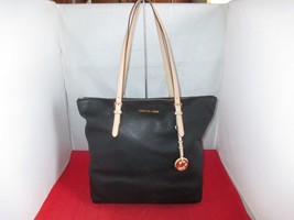 Michael Kors Handbag Jet Set Item Large Leather N/S Top-Zip Tote $258 Black #007 - £57.86 GBP
