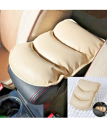 Universal Car Armrest Pad Cover Beige PU Leather Center Console Protector - €15,33 EUR