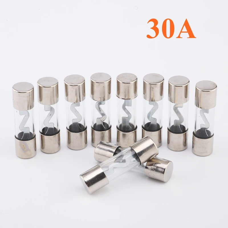 Zinc Alloy 10*38mm 10 Pcs 60A 40A 30A 80A 100A Gl   Tone Clear AGU Fuse for Car  - £37.19 GBP