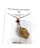 Rocky Mountain Leaf Company Necklace Real Redwood Cone Coral 24k Gold Pl... - £15.47 GBP