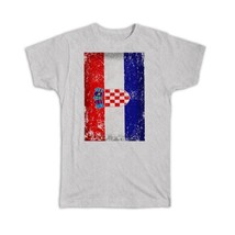 Croatia : Gift T-Shirt Flag Retro Artistic Croatian Expat Country - $24.99