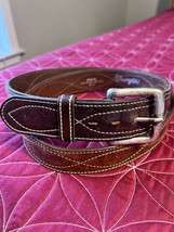 WRANGLER Brown Genuine Leather Work Belt - Men&#39;s Size 44/110 - £11.45 GBP