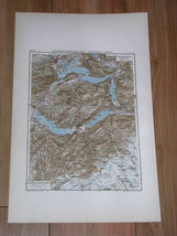 1930 Original Vintage Map Of Interlaken Jungfrau Lake Lucerne Switzerland - $23.05