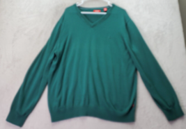 IZOD Sweater Mens Size XL Green Knit 100% Cotton Long Raglan Sleeve V Neck Logo - £14.72 GBP