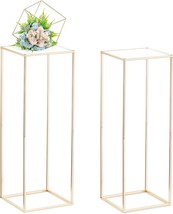 The Nuptio Gold Vases For Centerpieces Wedding With Acrylic Panel - 2 Pcs. 3112 - £51.35 GBP