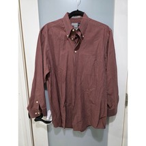 Savile Row Shirt 15.5 Burgundy Plaid Button Up Long Sleeve Classic Menswear - $22.00