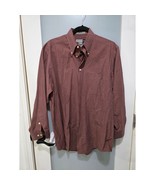 Savile Row Shirt 15.5 Burgundy Plaid Button Up Long Sleeve Classic Menswear - $409.20 MXN