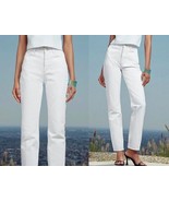 ZARA WHITE SLIM FIT MID-WAIST BUTTON FRONT STRAIGHT JEANS IN 38 - $34.99