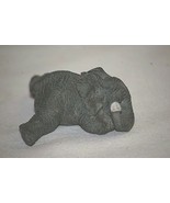 Whimsical Resin Miniature Gray Wild Elephant Figurine Trunk-Up Shadow Bo... - £7.09 GBP
