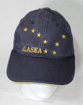 Alaska w/ Gold Stars Navy Blue Adjustable Baseball Hat Cap Snap-back Canvas - £11.11 GBP