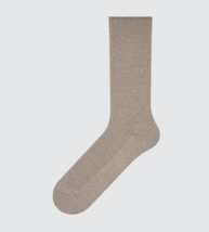 Uniqlo Odor Fighting Ribbed Men Sock Full length 88 Beige One Size Fits Most NWT - £7.24 GBP