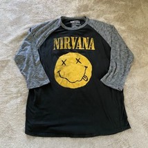 Nirvana Long Sleeve T-Shirt  2XL  Officially Licensed Smiley Logo Graphic  Black - £10.34 GBP