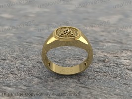 Celtic Knot Designer Sterling Silver Men Signet Ring Jewelry - £49.95 GBP