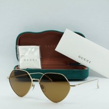 GUCCI GG1182S 002 Shiny Gold/Brown 55-15-145 Sunglasses New Authentic - £201.15 GBP