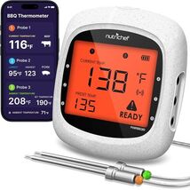 NutriChef Bluetooth Wireless Meat Thermometer for Grilling &amp; Smoking (Op... - $24.29