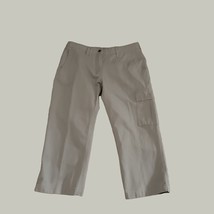 Mountain Womens Capri Pants Khakis 10 Tan Cargo Flap Pockets - $18.99