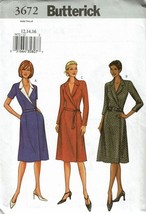 Butterick Sewing Pattern 3672 Dress Misses Size 12-16 - $9.74