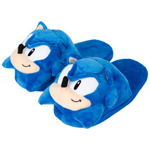 Sonic The Hedgehog 3D Face Plush Slippers Blue - £35.26 GBP