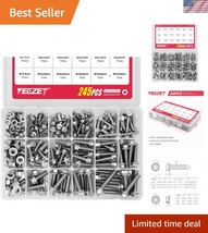 Comprehensive 245PCS Flanged Bolt and Nut Set in Durable Stainless Steel... - $101.99