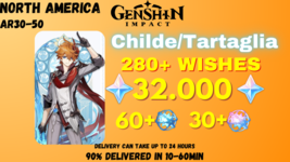 Genshin Impact | Childe/Tartaglia, 32000 GEMS, 280+ WISHES | NORTH AMERI... - $33.41